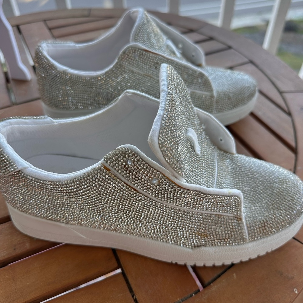Jessica Simpson Silver Sparkle Sneakers